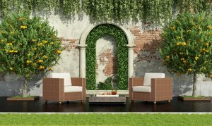 Luxury garden in classic style